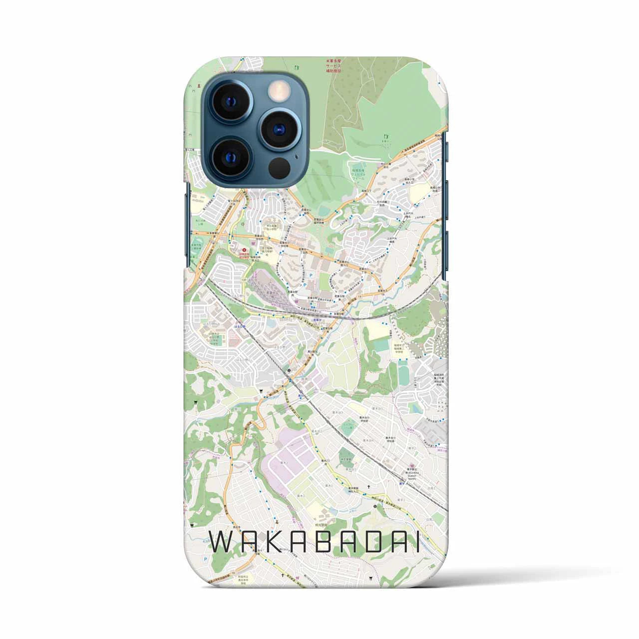 【若葉台（神奈川県）】地図柄iPhoneケース（バックカバータイプ）