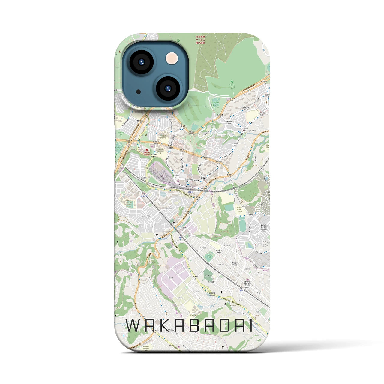 【若葉台（神奈川県）】地図柄iPhoneケース（バックカバータイプ）