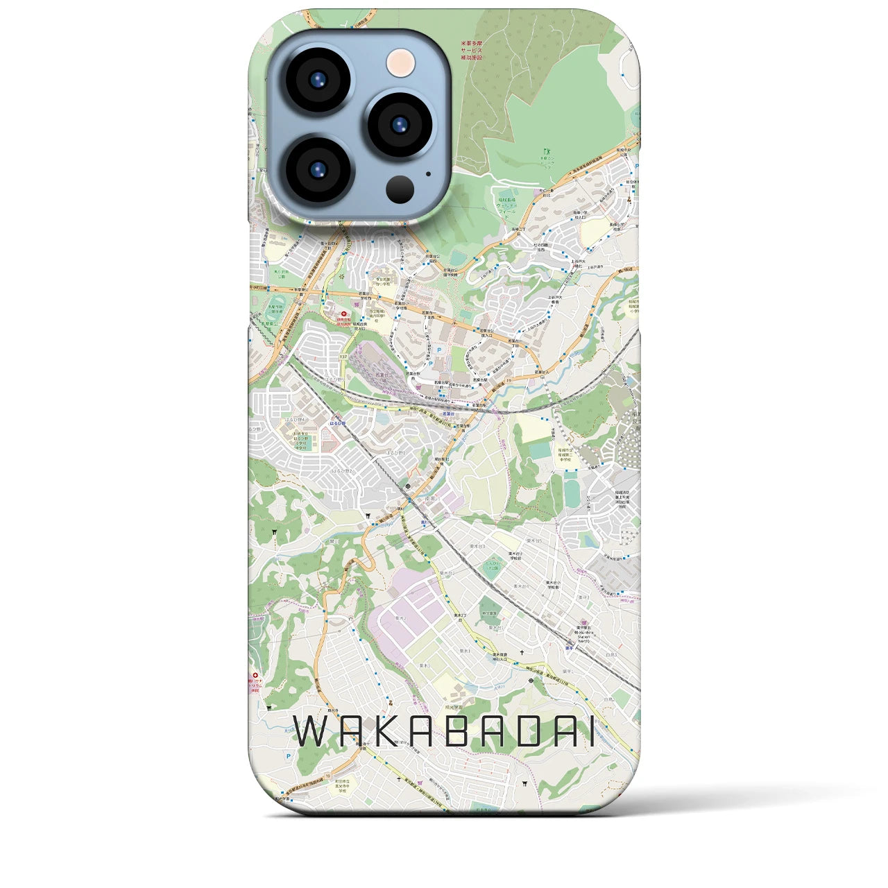 【若葉台（神奈川県）】地図柄iPhoneケース（バックカバータイプ）