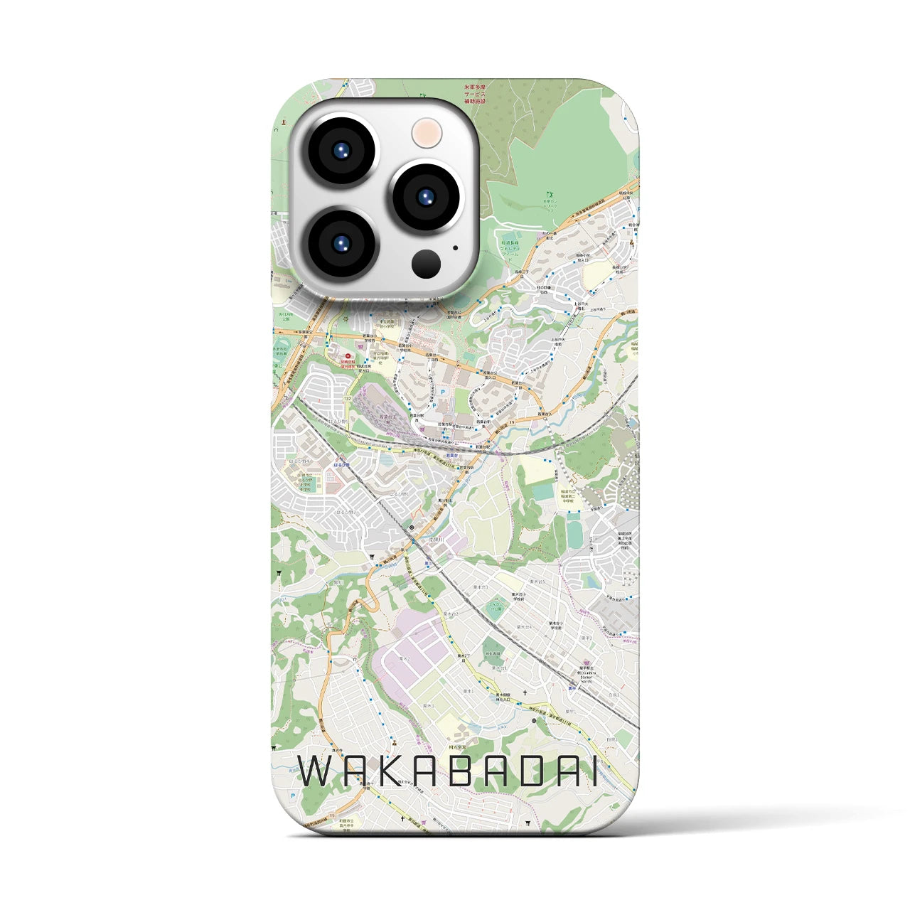 【若葉台（神奈川県）】地図柄iPhoneケース（バックカバータイプ）