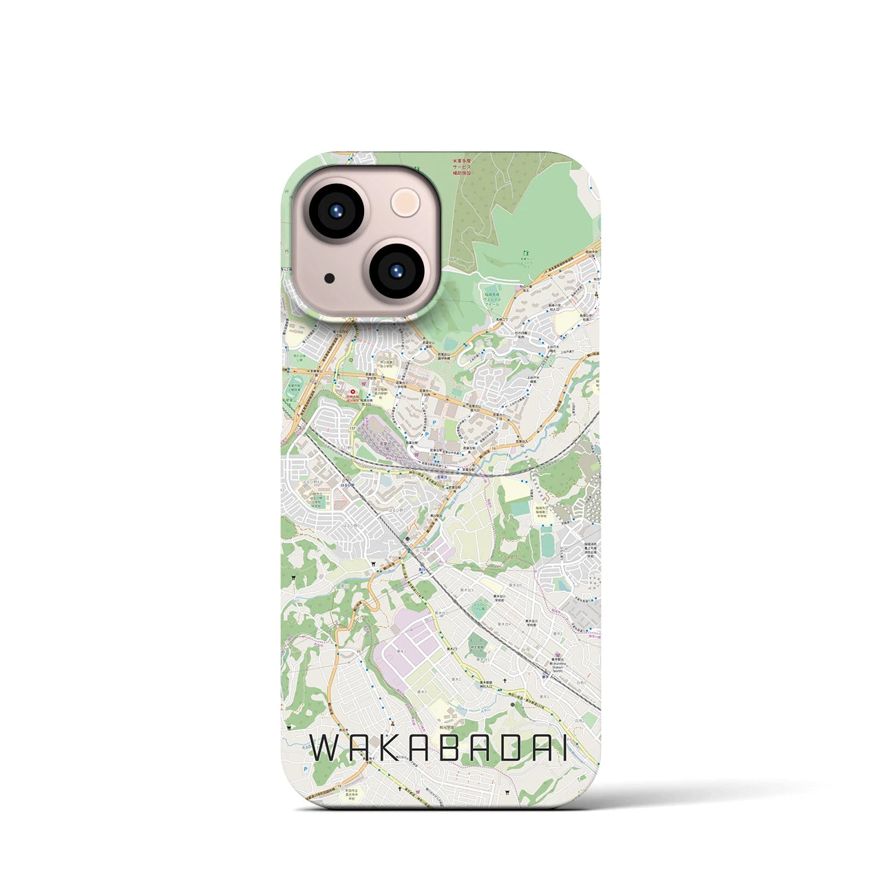 【若葉台（神奈川県）】地図柄iPhoneケース（バックカバータイプ）