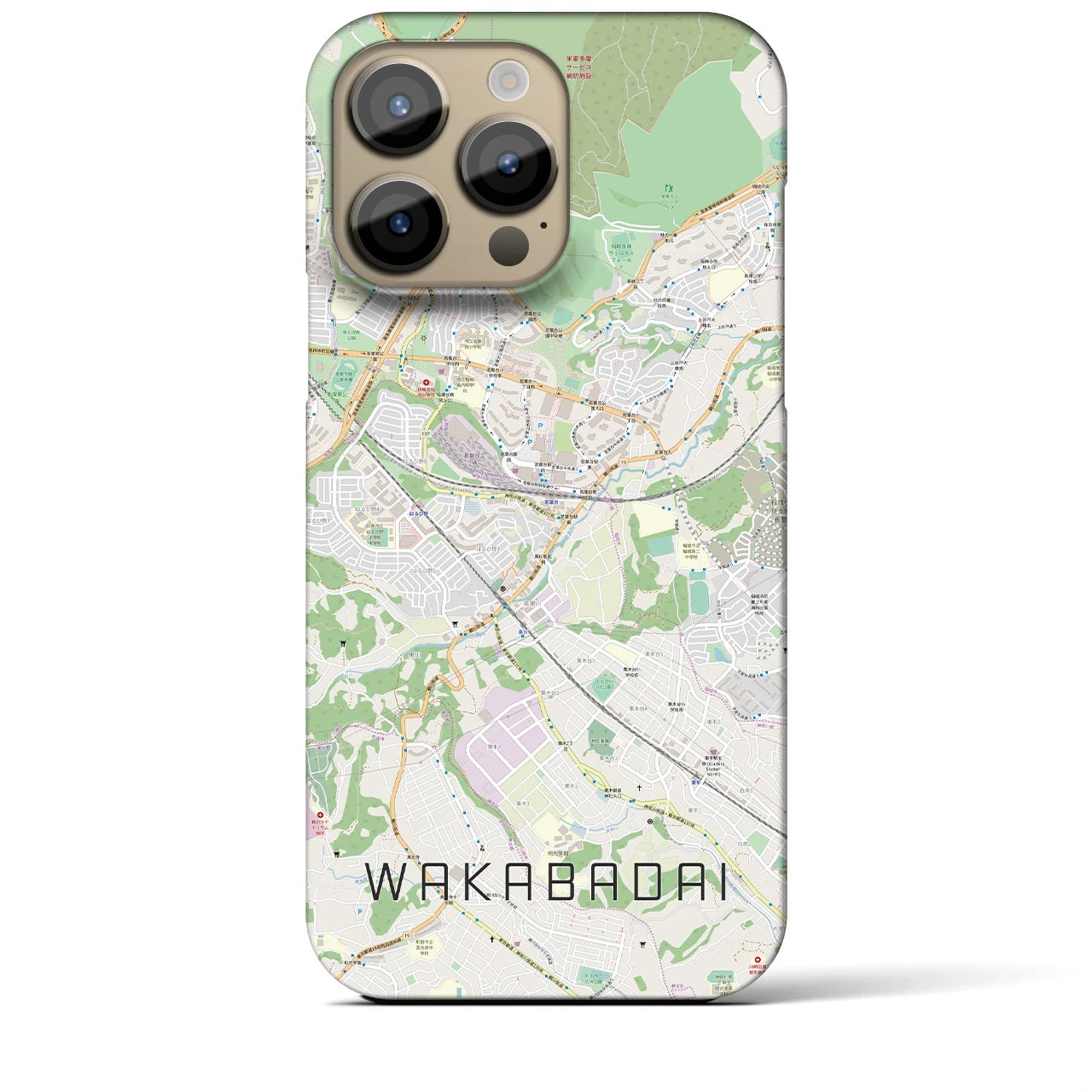【若葉台（神奈川県）】地図柄iPhoneケース（バックカバータイプ）