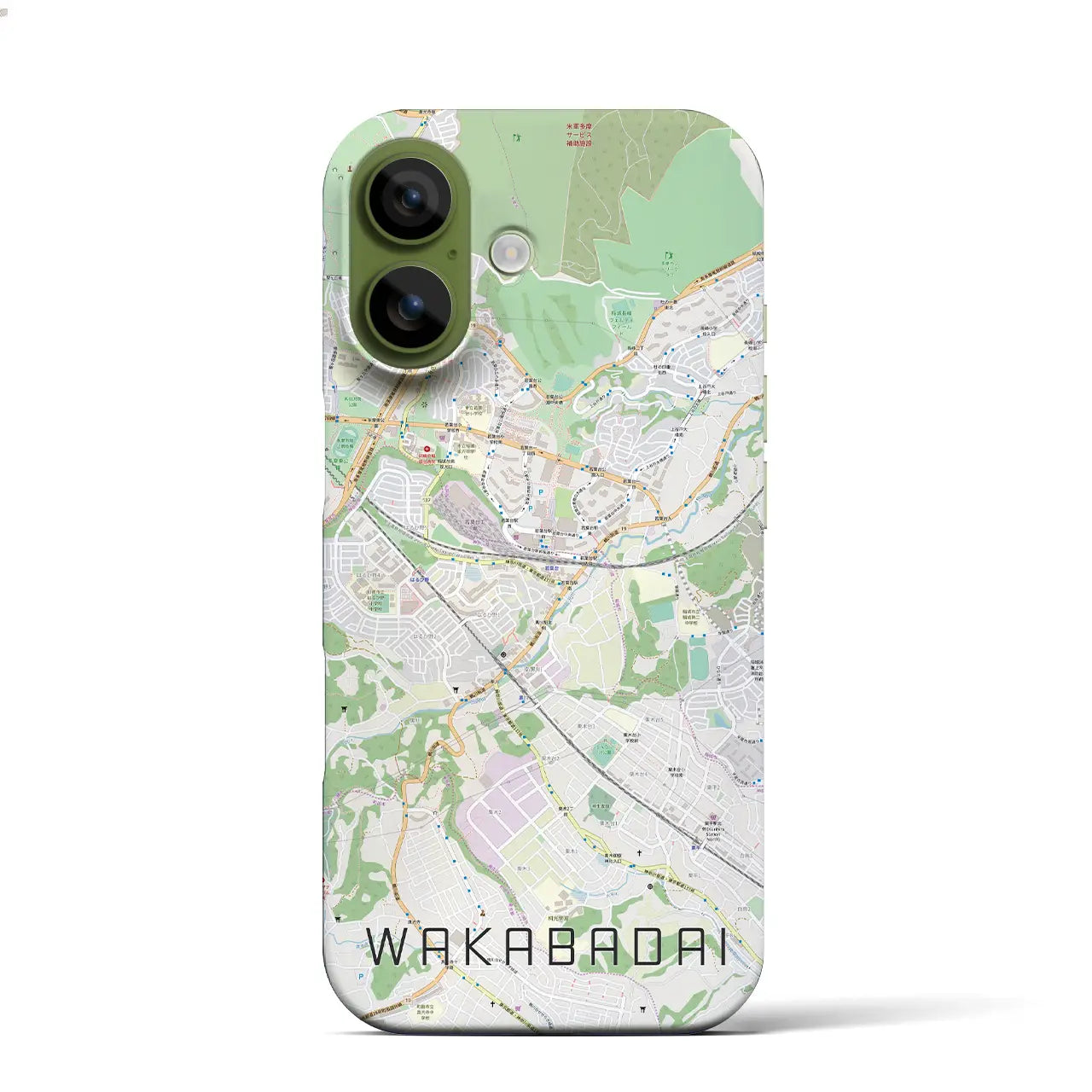 【若葉台（神奈川県）】地図柄iPhoneケース（バックカバータイプ）