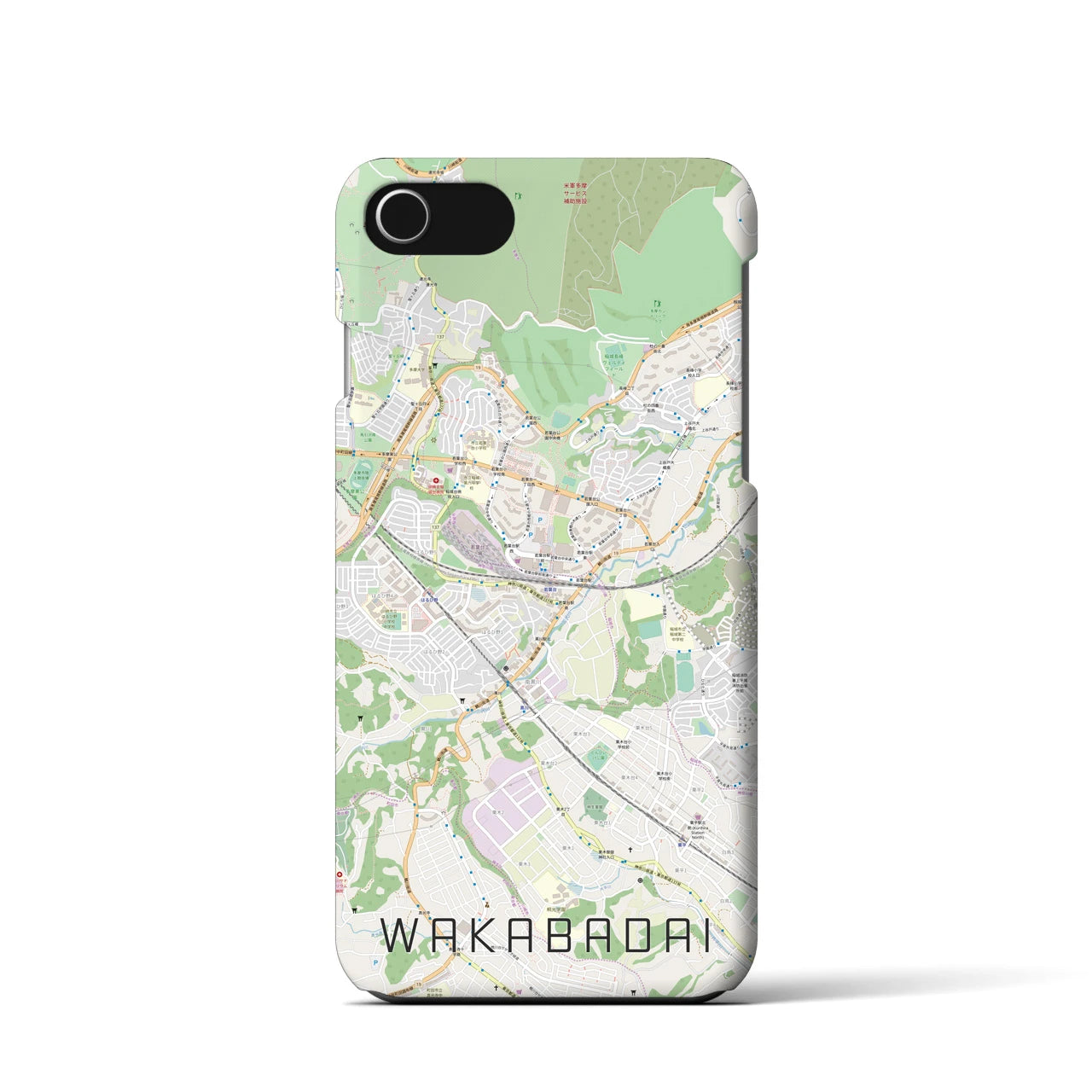 【若葉台（神奈川県）】地図柄iPhoneケース（バックカバータイプ）