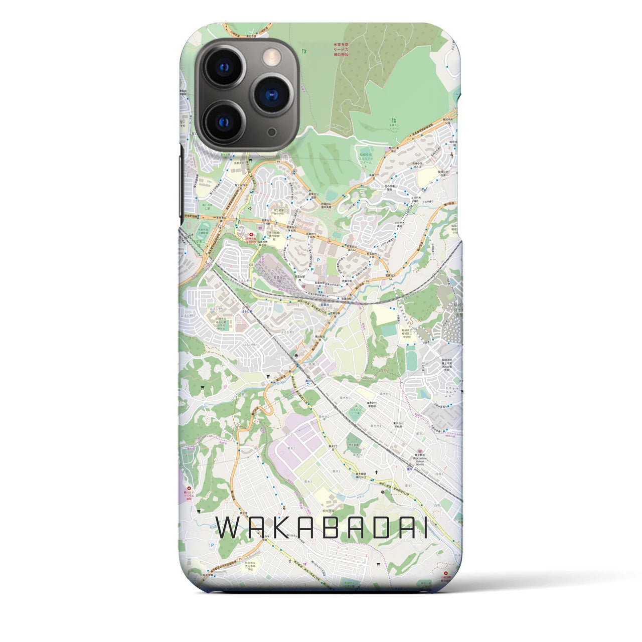 【若葉台（神奈川県）】地図柄iPhoneケース（バックカバータイプ）