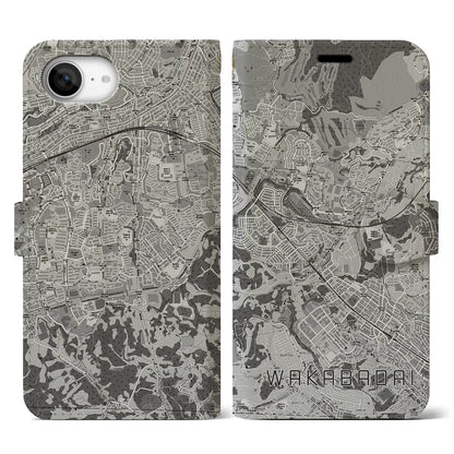 【若葉台（神奈川県）】地図柄iPhoneケース（手帳タイプ）