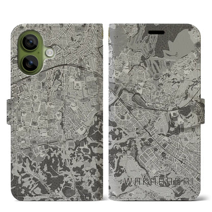 【若葉台（神奈川県）】地図柄iPhoneケース（手帳タイプ）