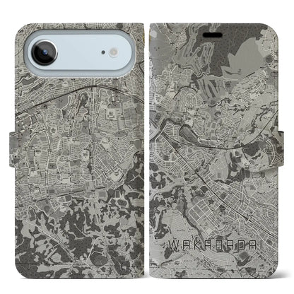 【若葉台（神奈川県）】地図柄iPhoneケース（手帳タイプ）