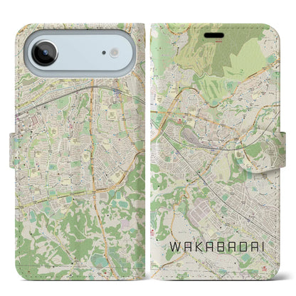 【若葉台（神奈川県）】地図柄iPhoneケース（手帳タイプ）