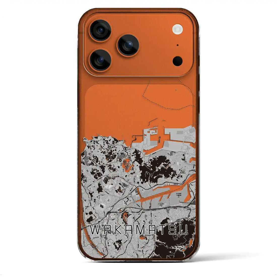 【若松(福岡県)】地図柄iPhoneケース(クリアタイプ)モノトーン・iPhone 17 Pro Max 用