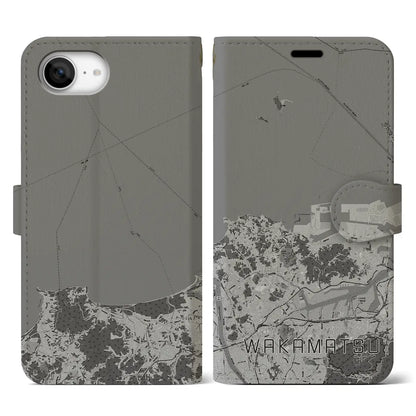 【若松（福岡県）】地図柄iPhoneケース（手帳タイプ）