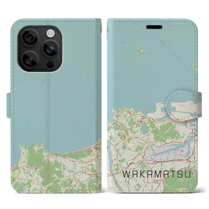 【若松（福岡県）】地図柄iPhoneケース（手帳タイプ）ナチュラル・iPhone 16 用