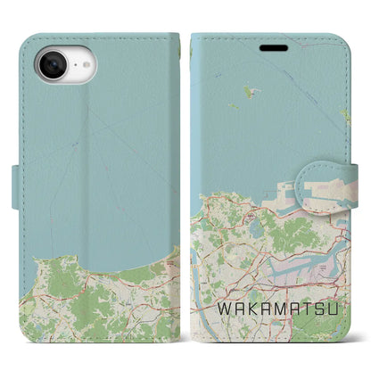 【若松（福岡県）】地図柄iPhoneケース（手帳タイプ）