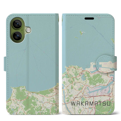 【若松（福岡県）】地図柄iPhoneケース（手帳タイプ）