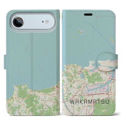 【若松（福岡県）】地図柄iPhoneケース（手帳タイプ）