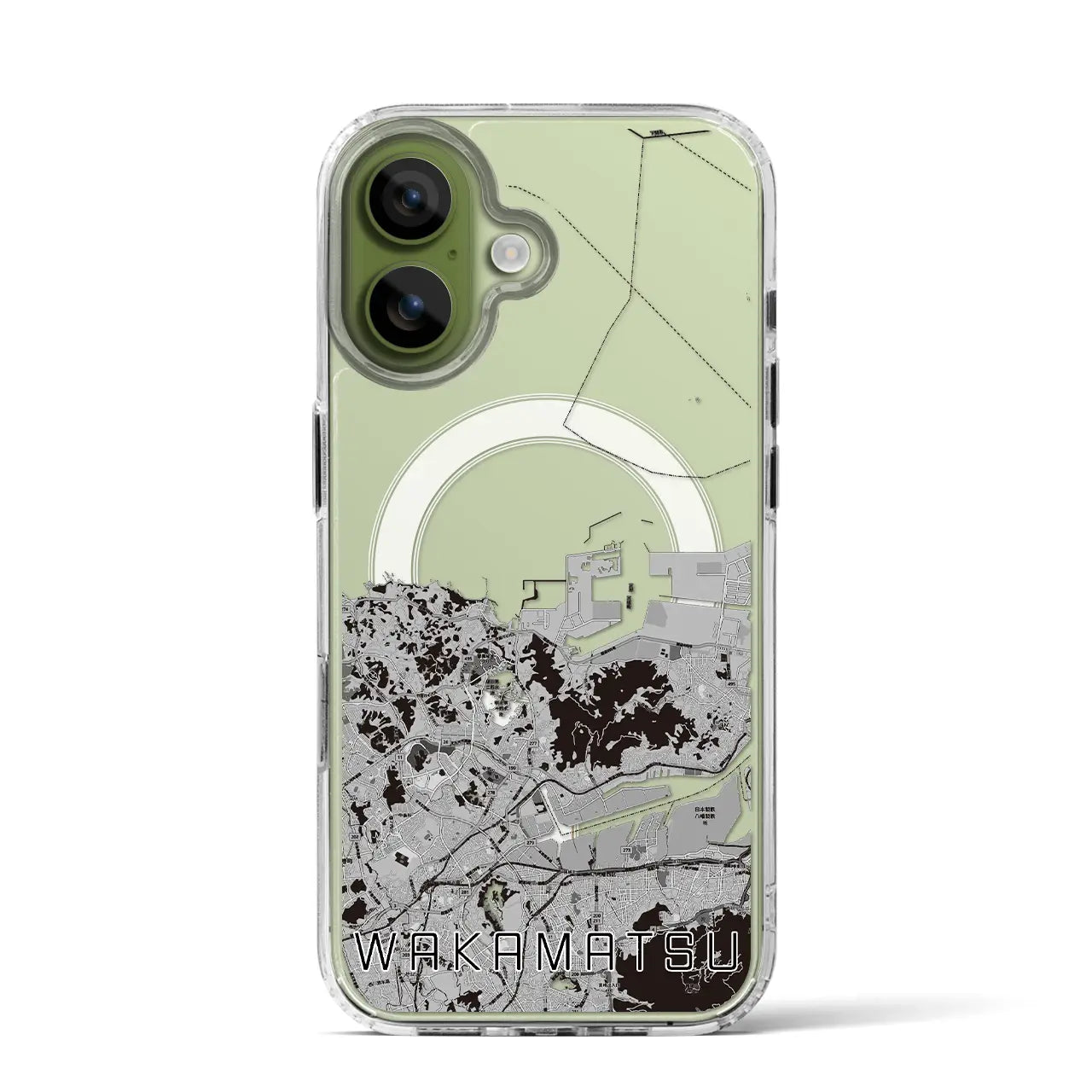 【若松（福岡県）】地図柄iPhoneケース（MagSafeタイプ）