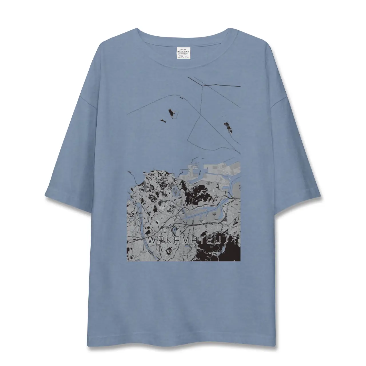 【若松（福岡県）】地図柄ビッグシルエットTシャツ