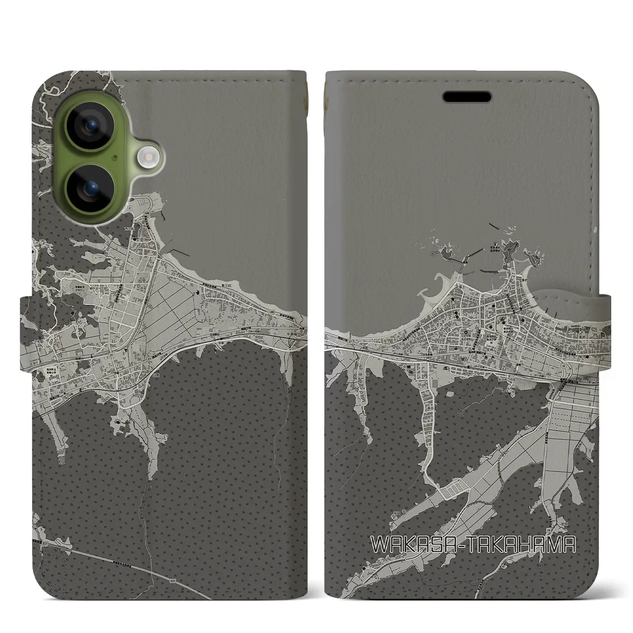 【若狭高浜（福井県）】地図柄iPhoneケース（手帳タイプ）