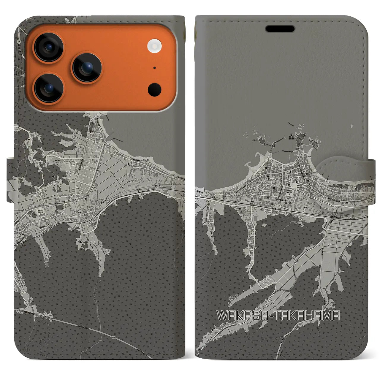 【若狭高浜（福井県）】地図柄iPhoneケース（手帳タイプ）
