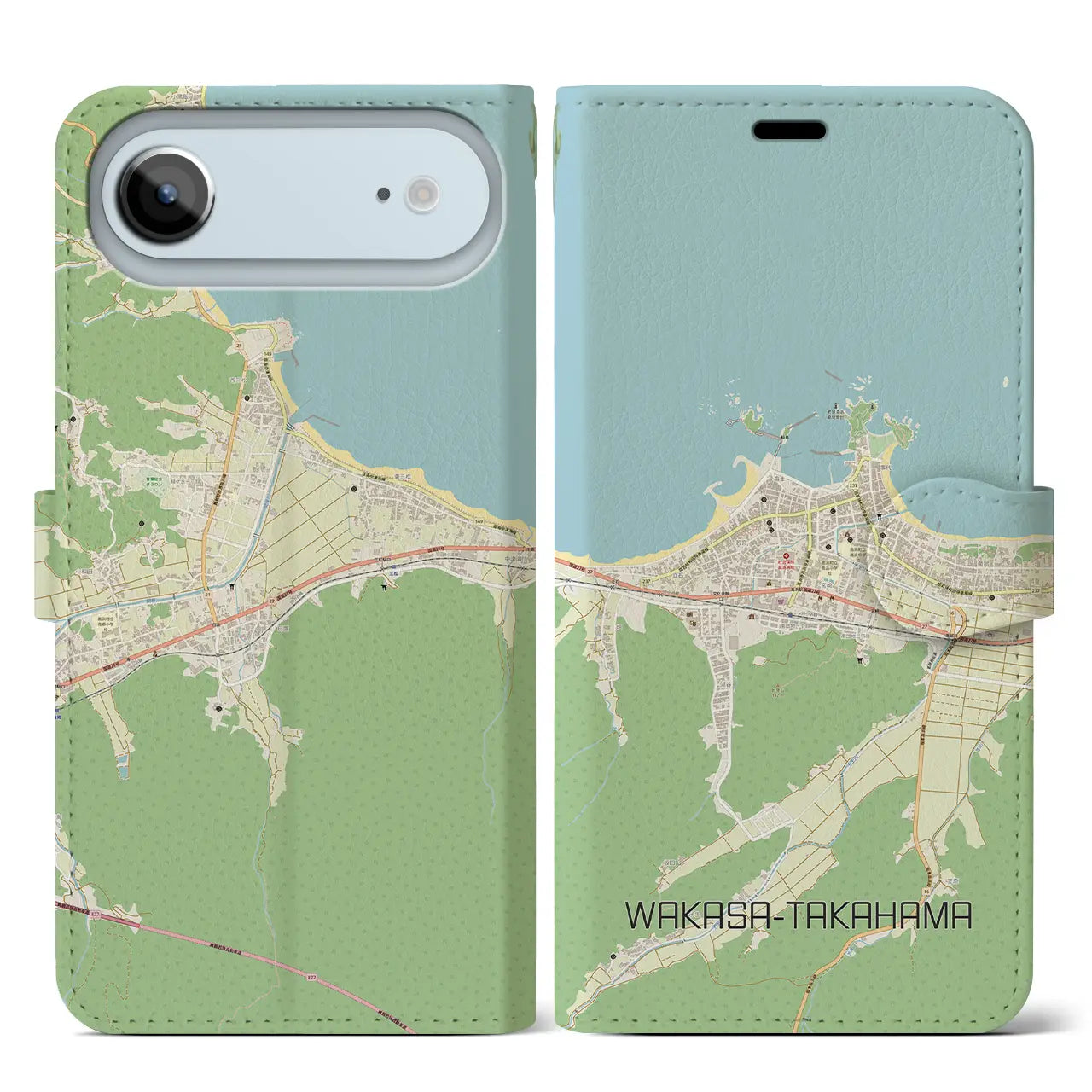 【若狭高浜（福井県）】地図柄iPhoneケース（手帳タイプ）