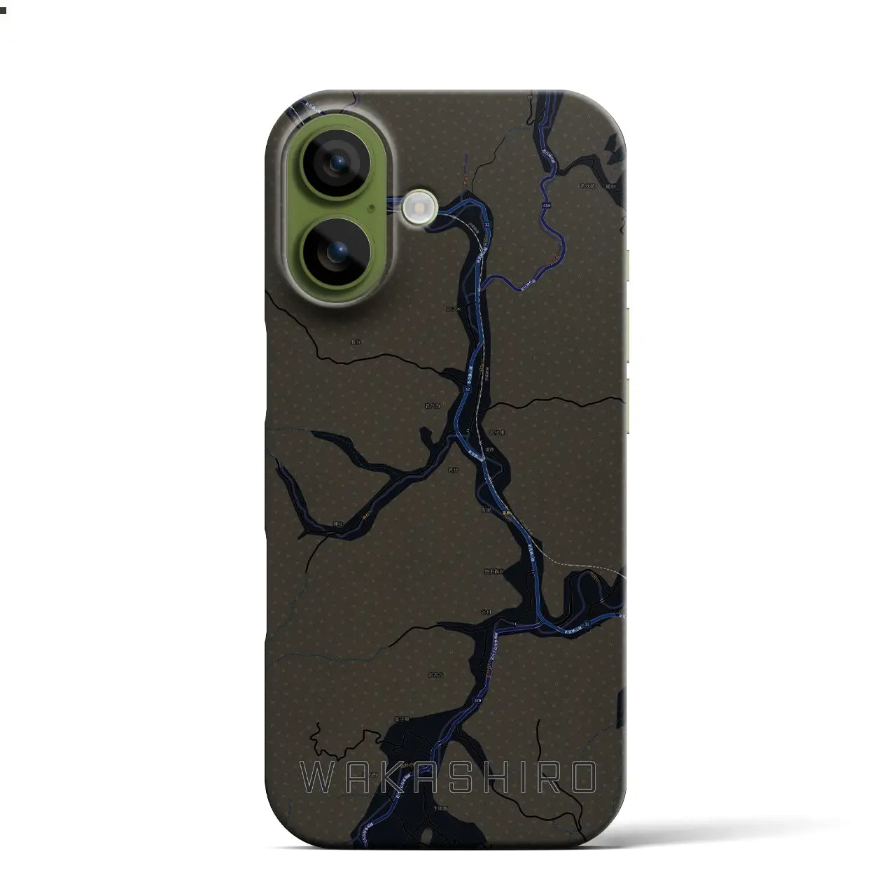 【若代（岡山県）】地図柄iPhoneケース（バックカバータイプ）