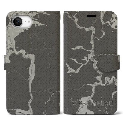 【若代（岡山県）】地図柄iPhoneケース（手帳タイプ）