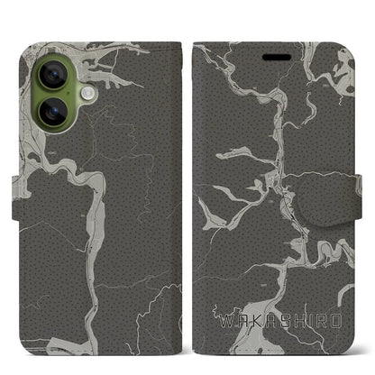 【若代（岡山県）】地図柄iPhoneケース（手帳タイプ）