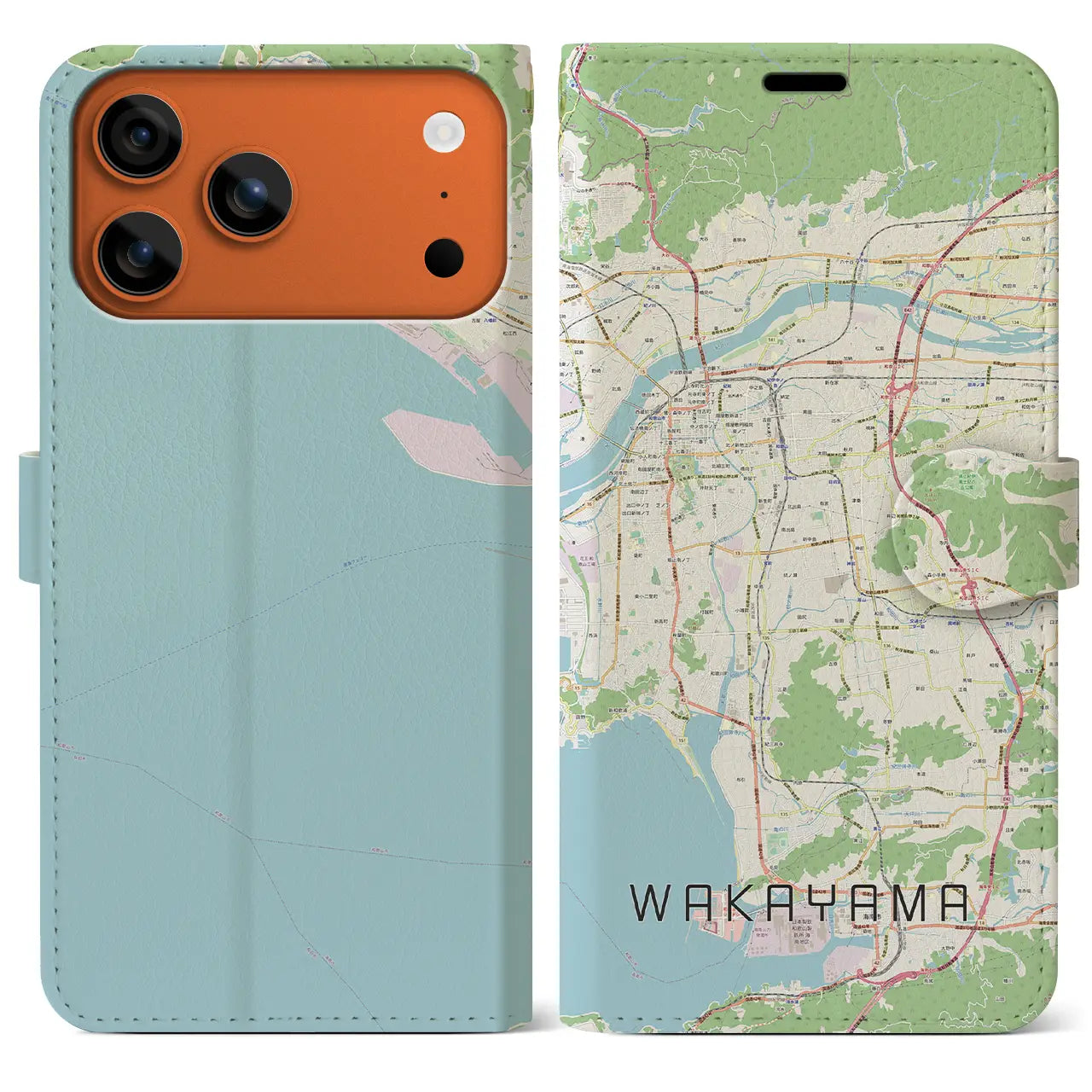 【和歌山（和歌山県）】地図柄iPhoneケース（手帳タイプ）