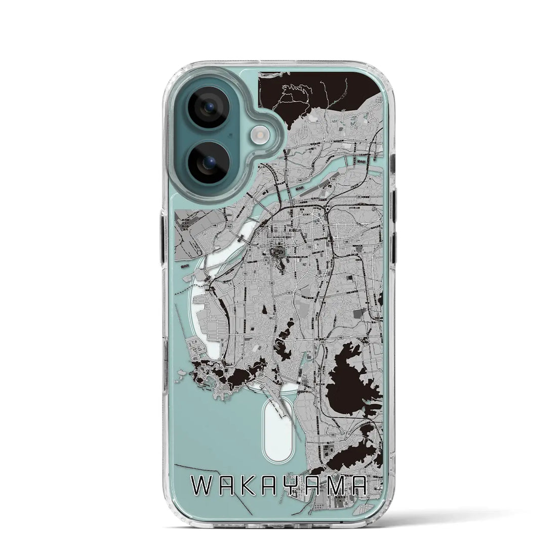 【和歌山(和歌山県)】地図柄iPhoneケース(MagSafeタイプ)モノトーン・iPhone 16 Pro 用