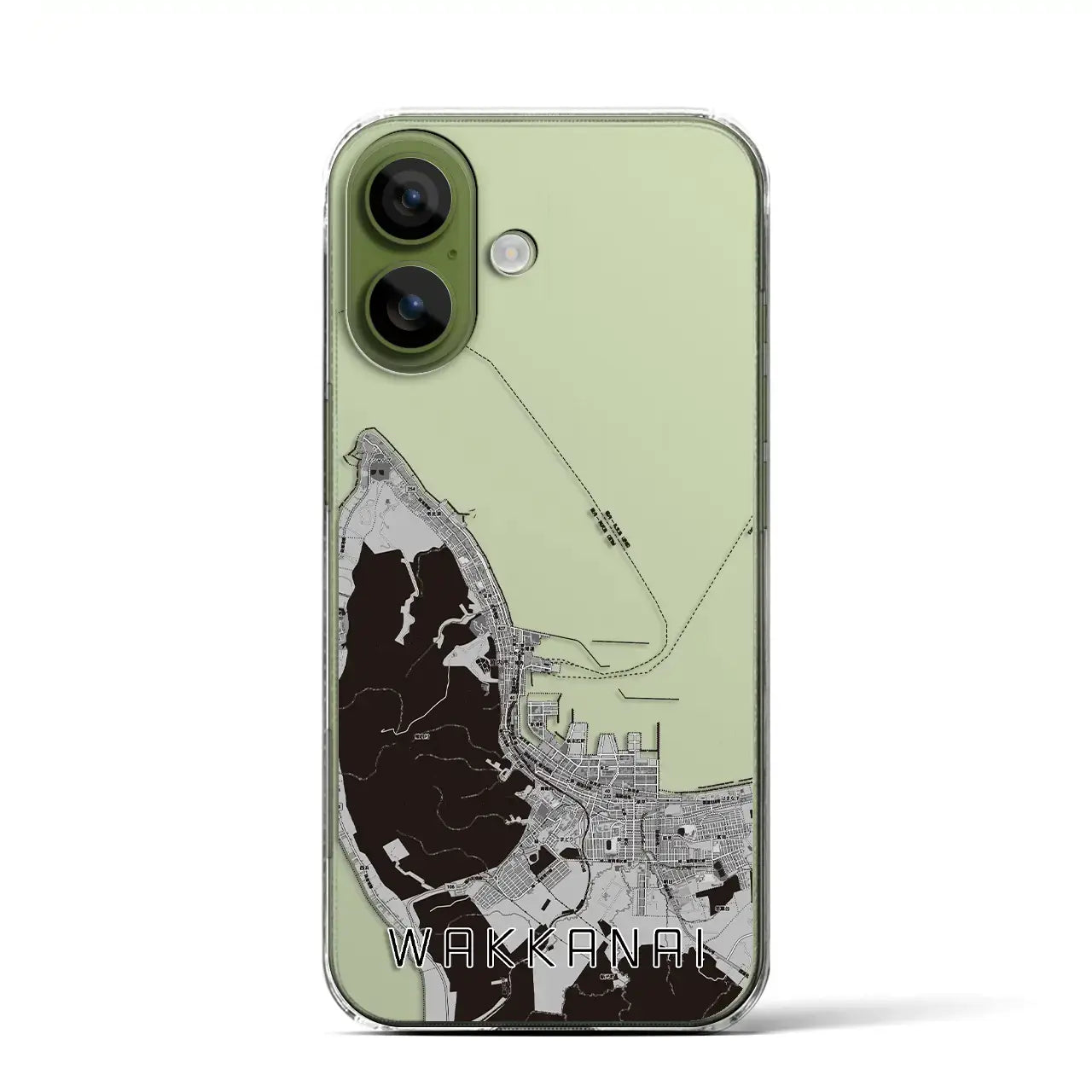 【稚内（北海道）】地図柄iPhoneケース（クリアタイプ）