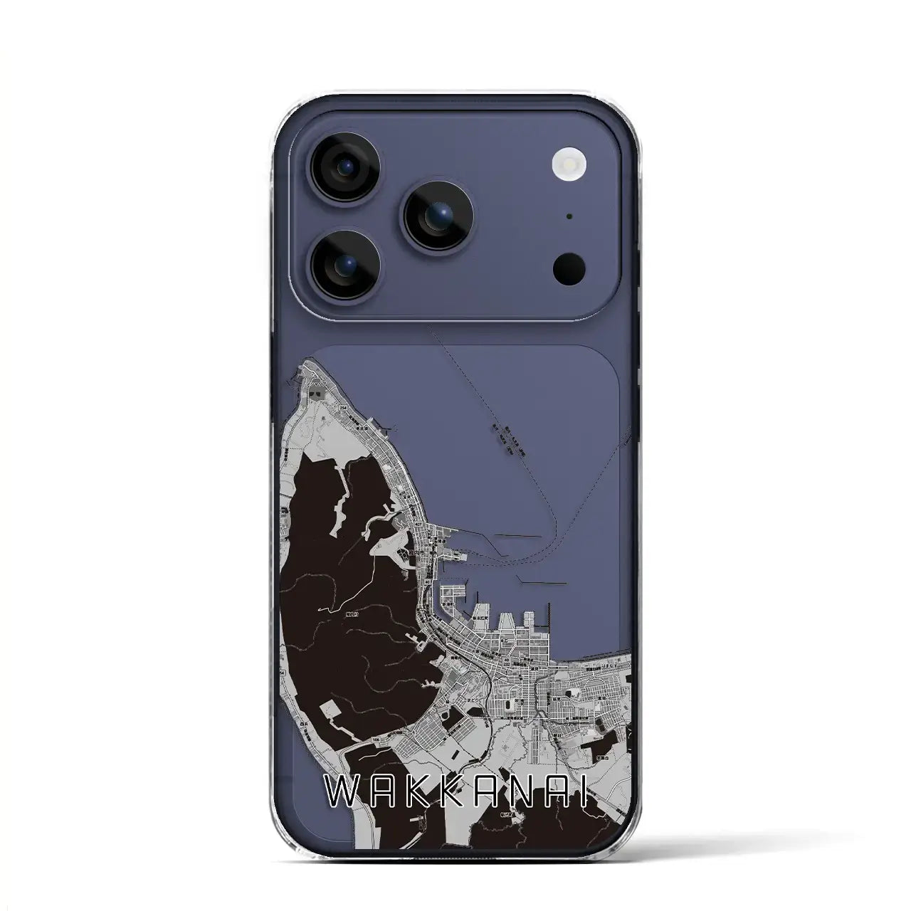【稚内（北海道）】地図柄iPhoneケース（クリアタイプ）モノトーン・iPhone 17 Pro Max 用