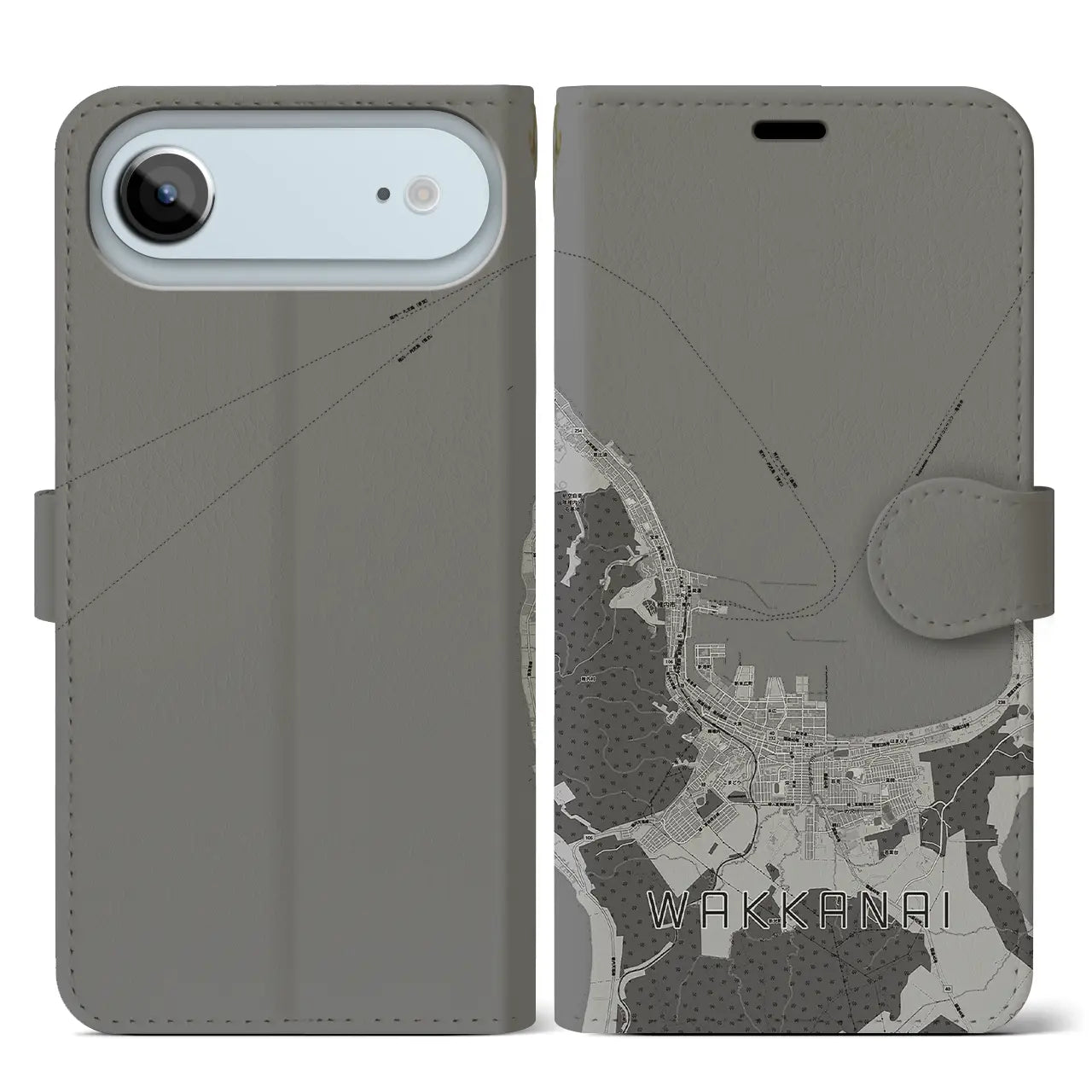 【稚内（北海道）】地図柄iPhoneケース（手帳タイプ）