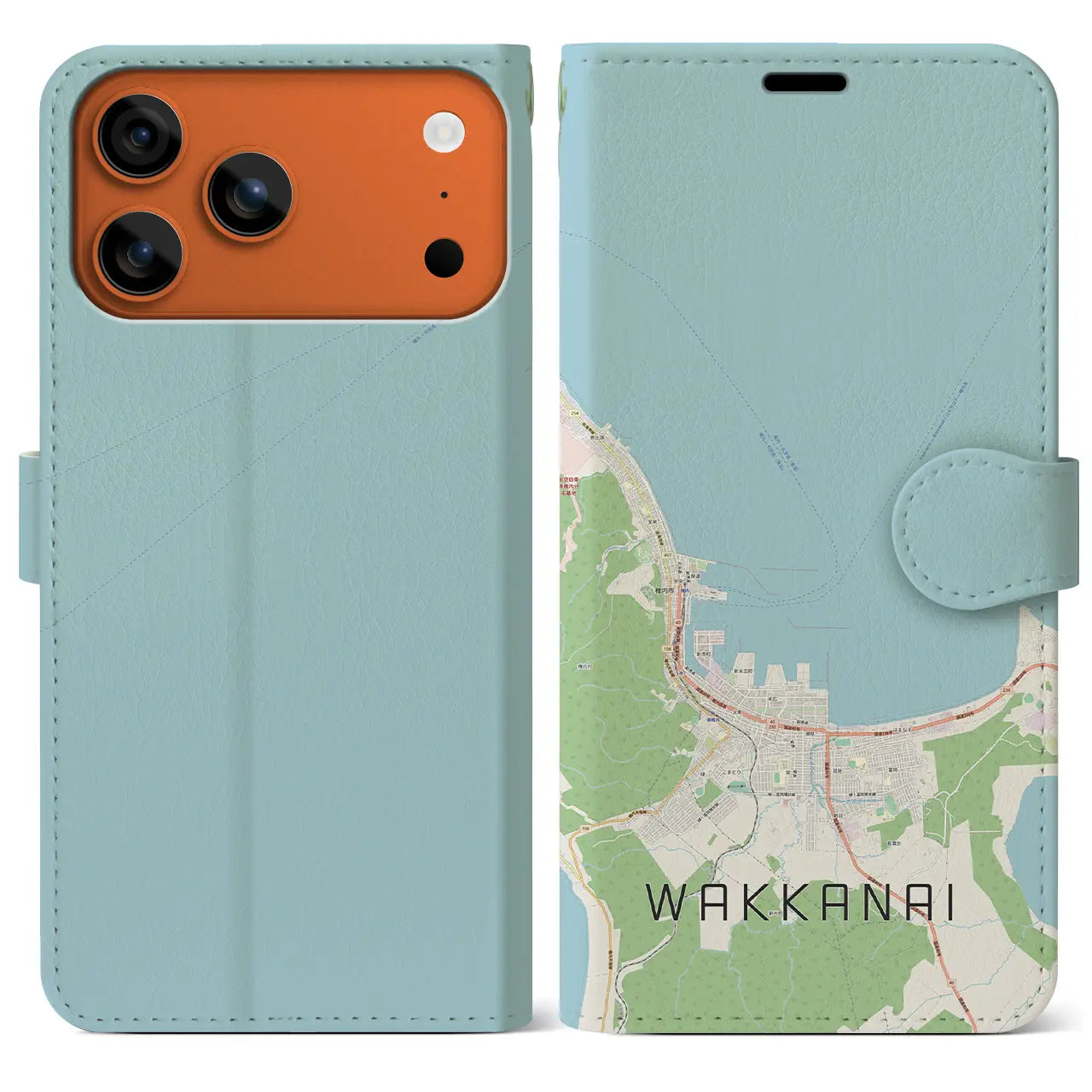 【稚内（北海道）】地図柄iPhoneケース（手帳タイプ）