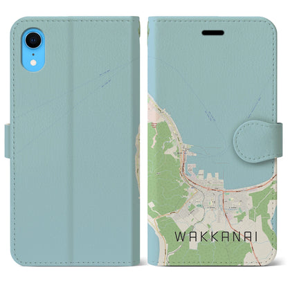 【稚内（北海道）】地図柄iPhoneケース（手帳タイプ）ナチュラル・iPhone XR 用