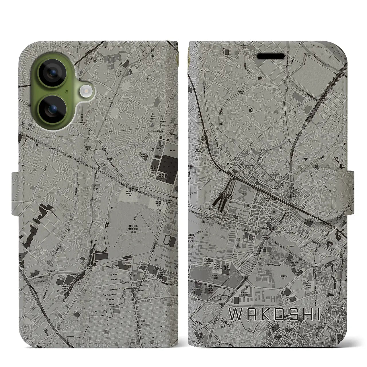 【和光市（埼玉県）】地図柄iPhoneケース（手帳タイプ）