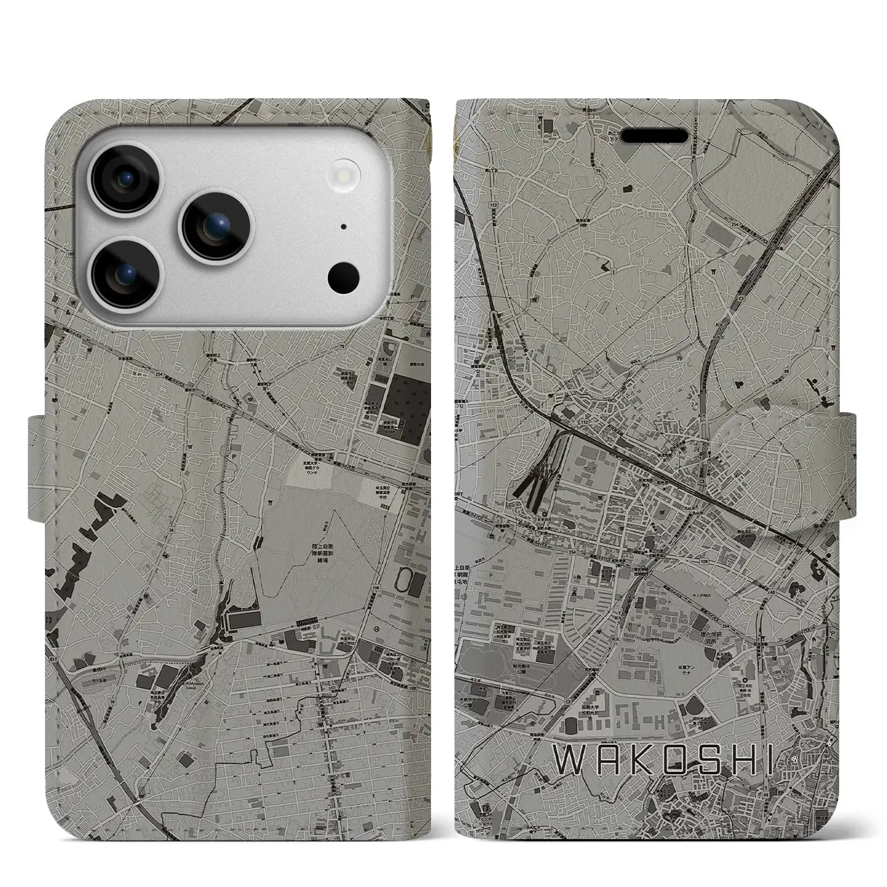 【和光市（埼玉県）】地図柄iPhoneケース（手帳タイプ）