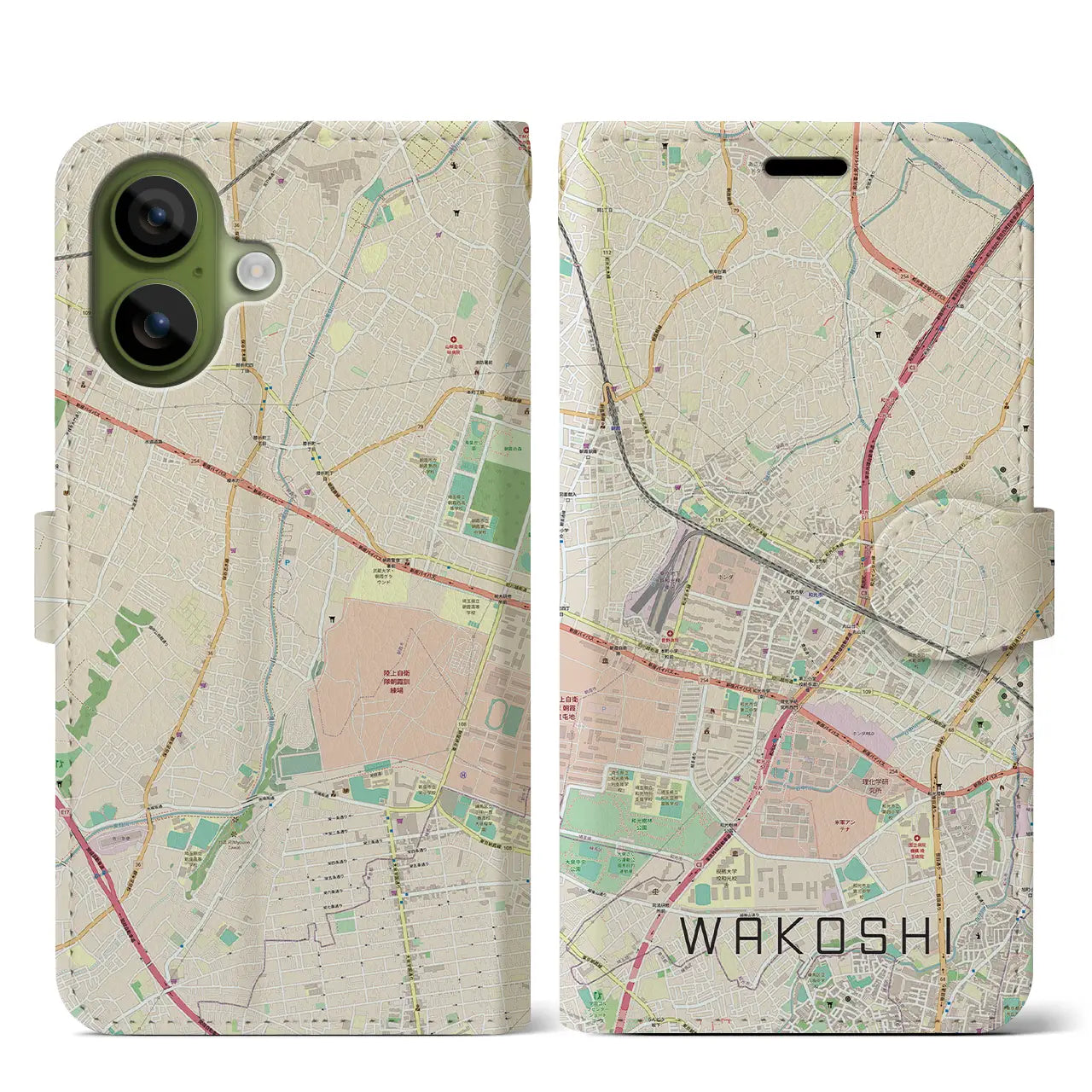 【和光市（埼玉県）】地図柄iPhoneケース（手帳タイプ）