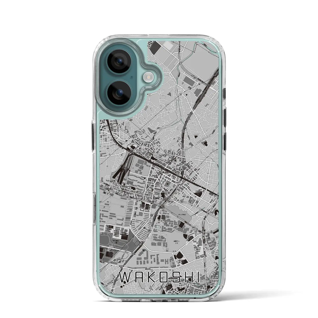 【和光市（埼玉県）】地図柄iPhoneケース（MagSafeタイプ）モノトーン・iPhone 16 Pro 用