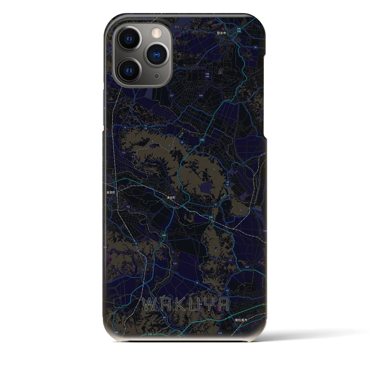 【涌谷（宮城県）】地図柄iPhoneケース（バックカバータイプ）