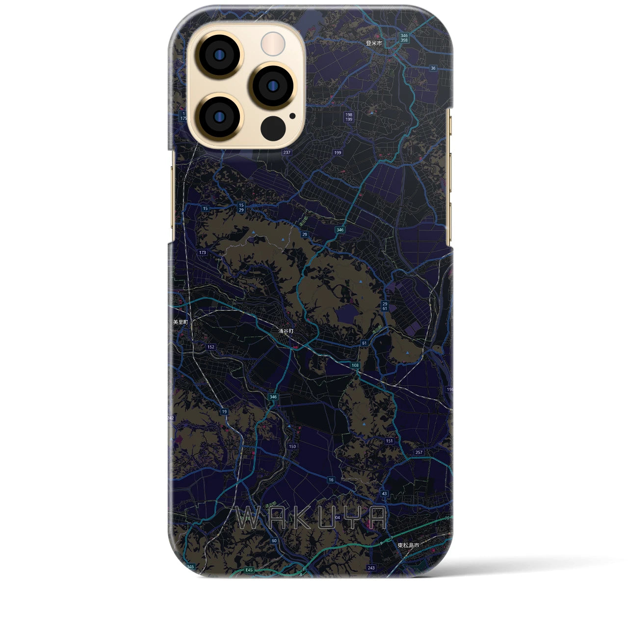 【涌谷（宮城県）】地図柄iPhoneケース（バックカバータイプ）