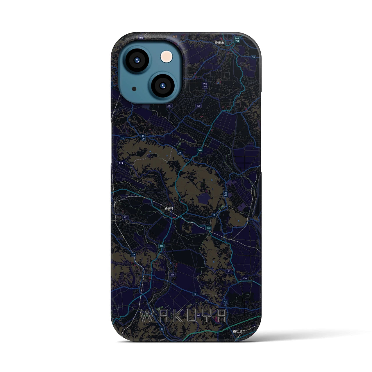 【涌谷（宮城県）】地図柄iPhoneケース（バックカバータイプ）