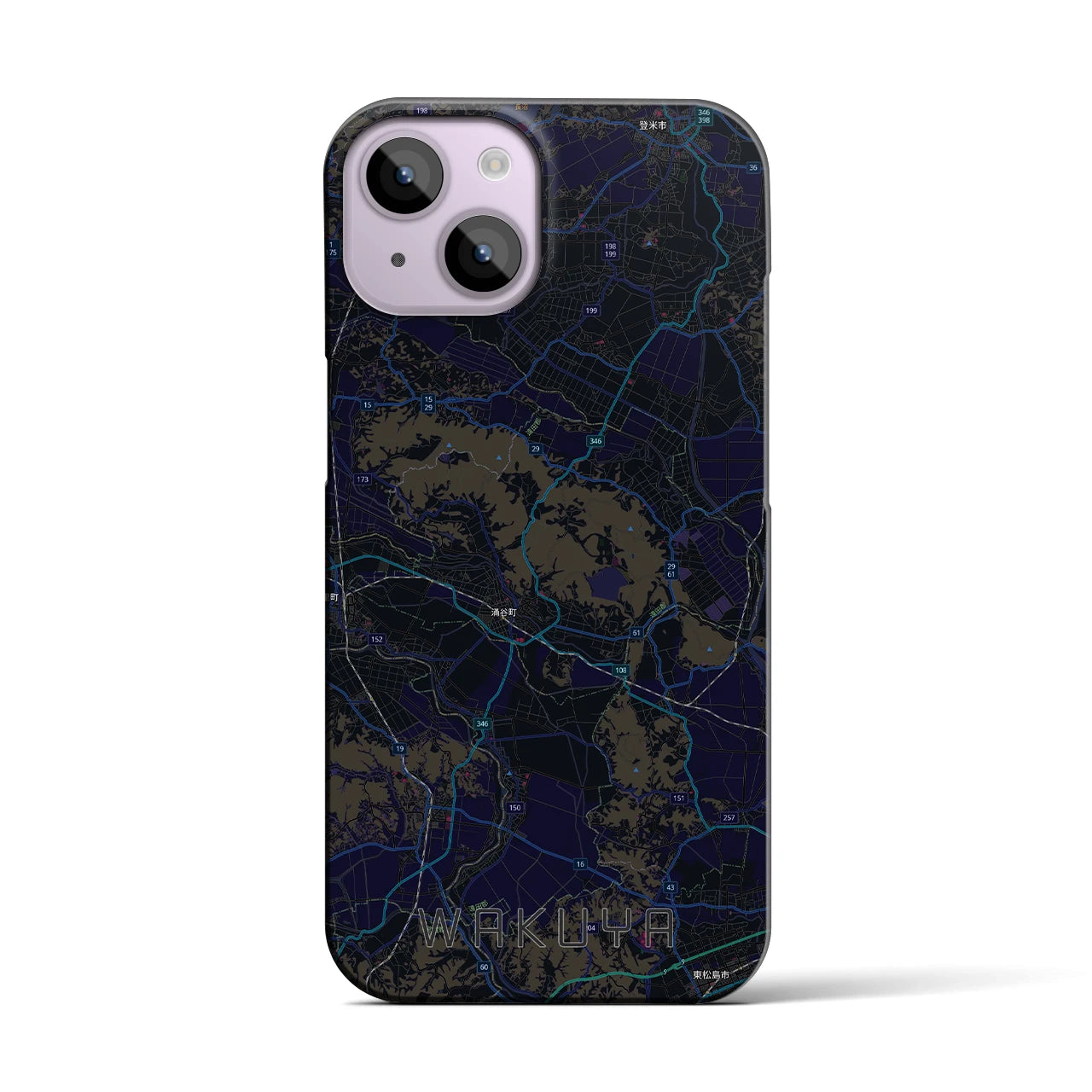 【涌谷（宮城県）】地図柄iPhoneケース（バックカバータイプ）