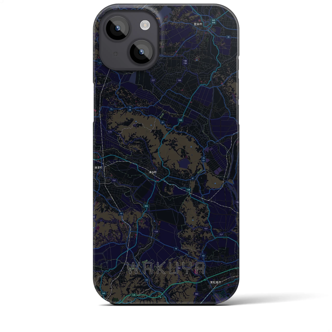 【涌谷（宮城県）】地図柄iPhoneケース（バックカバータイプ）