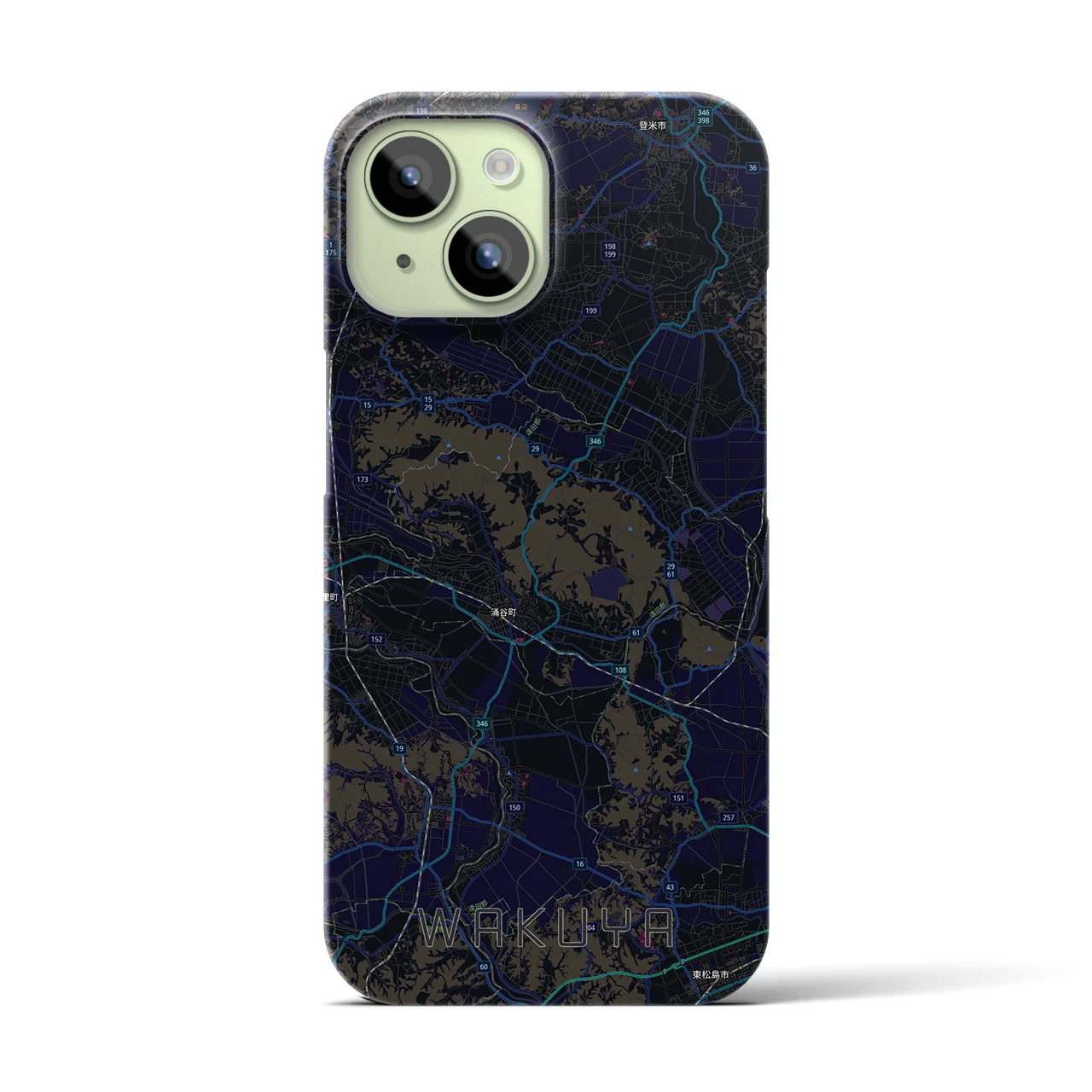 【涌谷（宮城県）】地図柄iPhoneケース（バックカバータイプ）