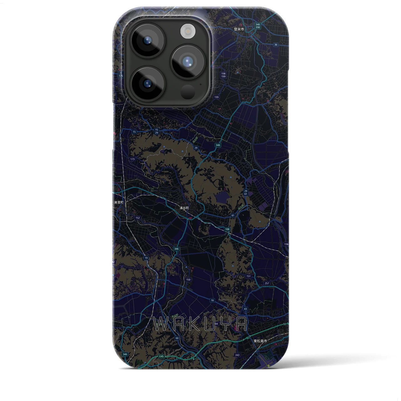 【涌谷（宮城県）】地図柄iPhoneケース（バックカバータイプ）