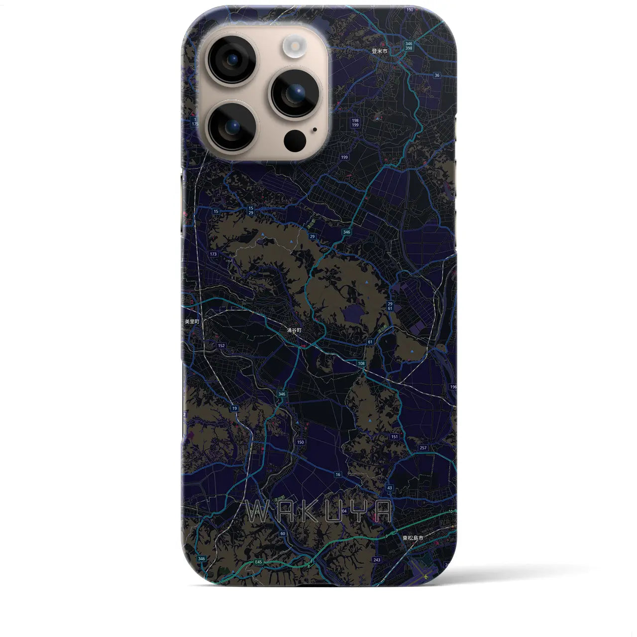 【涌谷（宮城県）】地図柄iPhoneケース（バックカバータイプ）