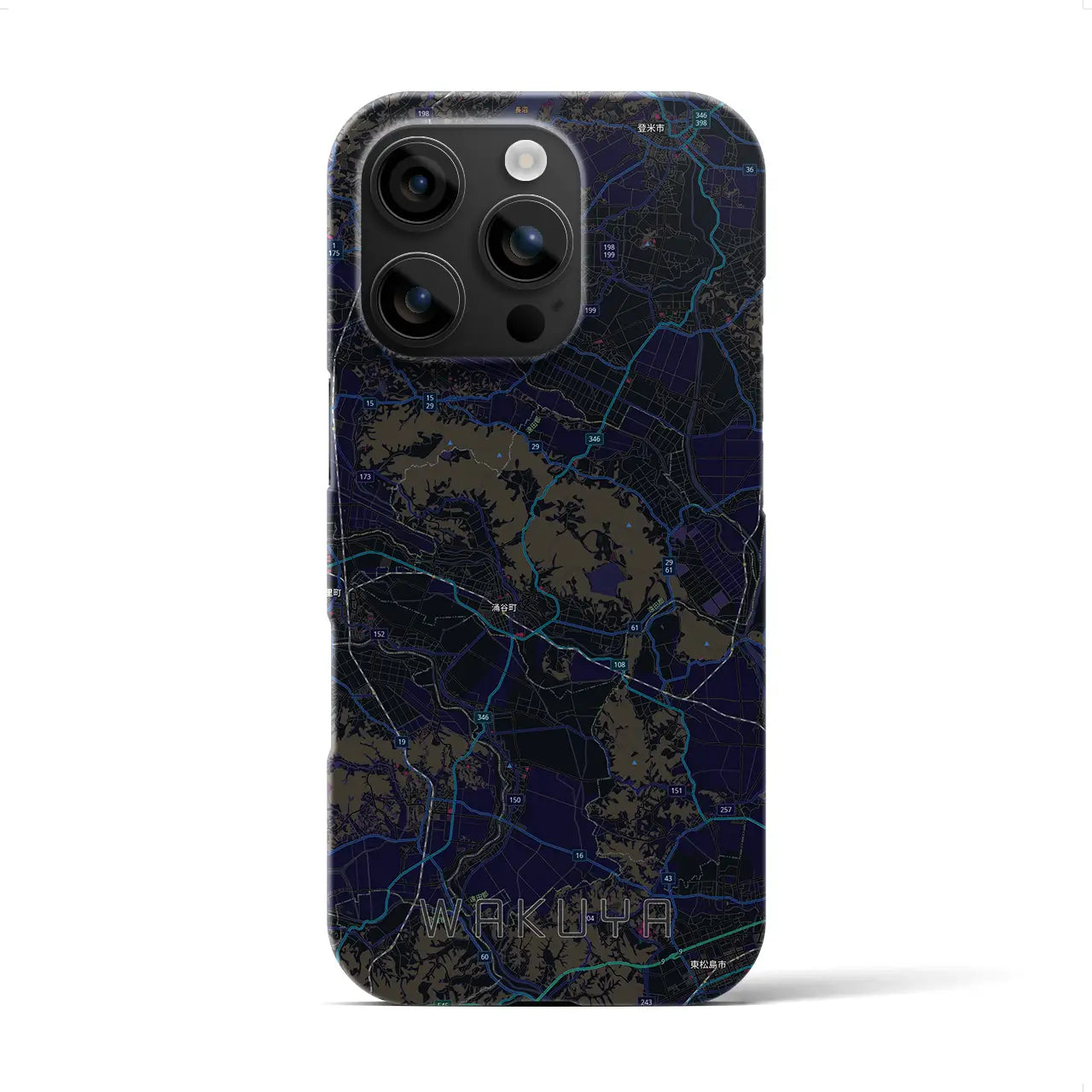 【涌谷（宮城県）】地図柄iPhoneケース（バックカバータイプ）