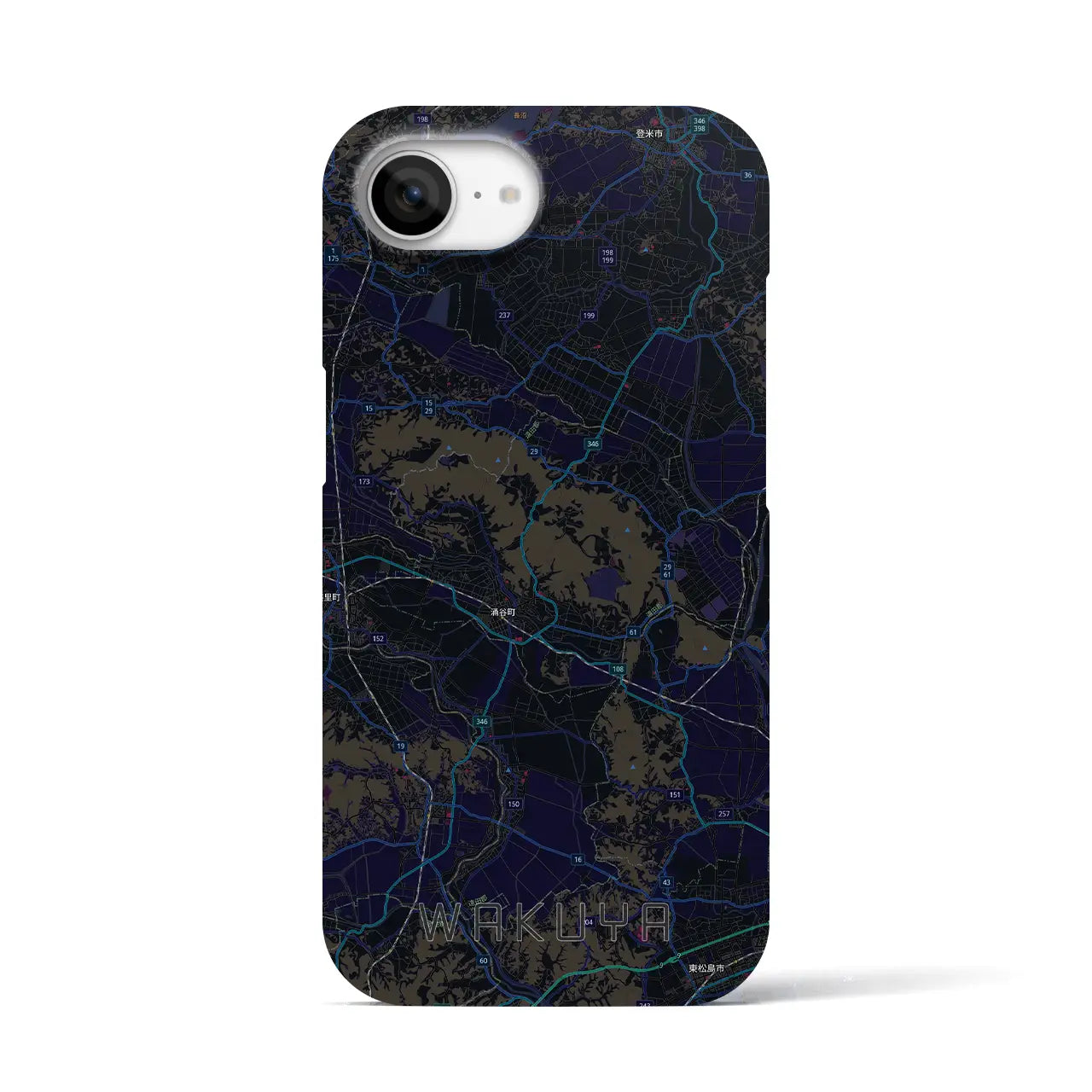 【涌谷（宮城県）】地図柄iPhoneケース（バックカバータイプ）