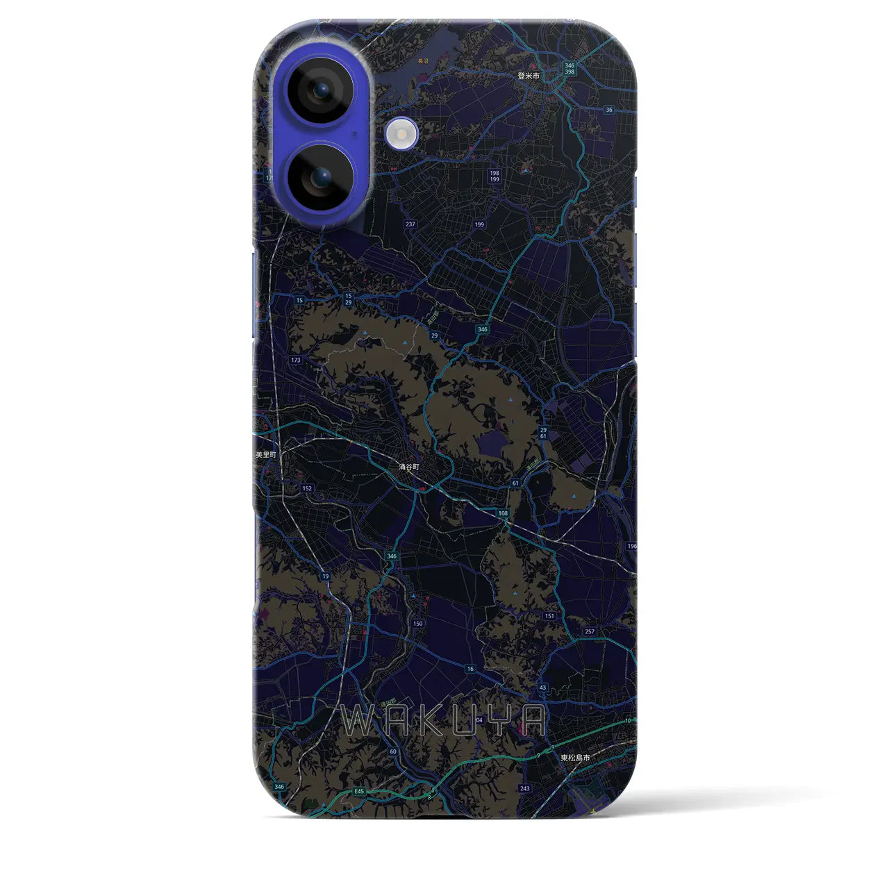 【涌谷（宮城県）】地図柄iPhoneケース（バックカバータイプ）