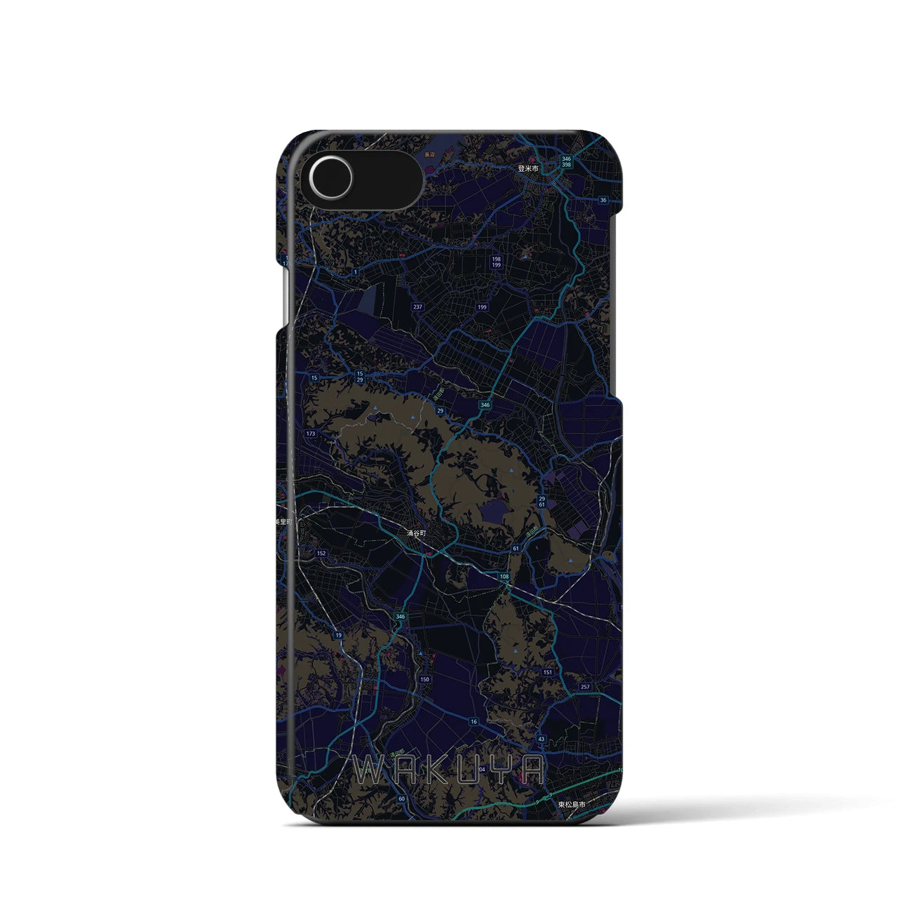 【涌谷（宮城県）】地図柄iPhoneケース（バックカバータイプ）